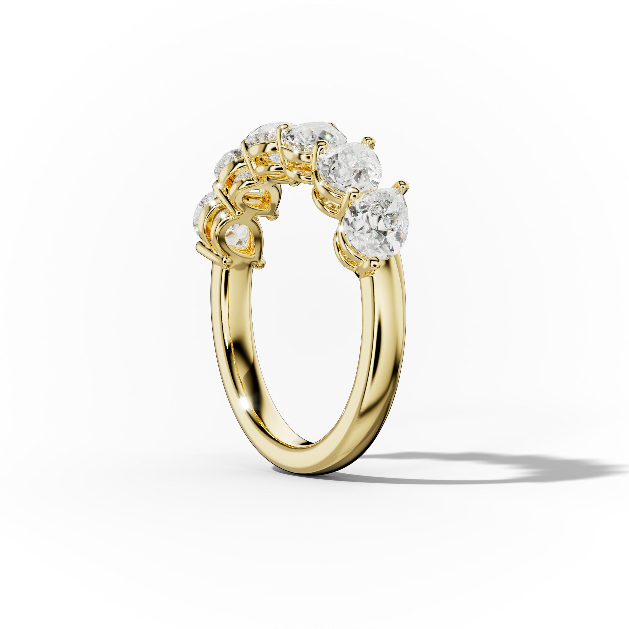 2.0 Carat Slanted Pear Diamond Anniversary Band